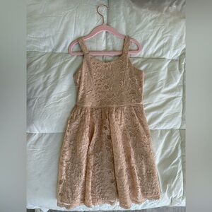 Zhenzi Floral Lace Tank Dress in Blush